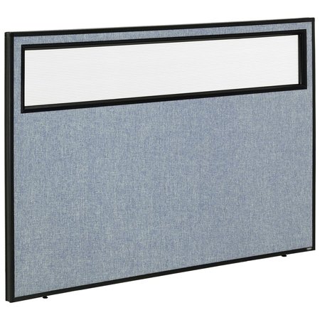 GLOBAL INDUSTRIAL 60-1/4W x 42H Office Partition Panel with Partial Window, Blue 694756WBL